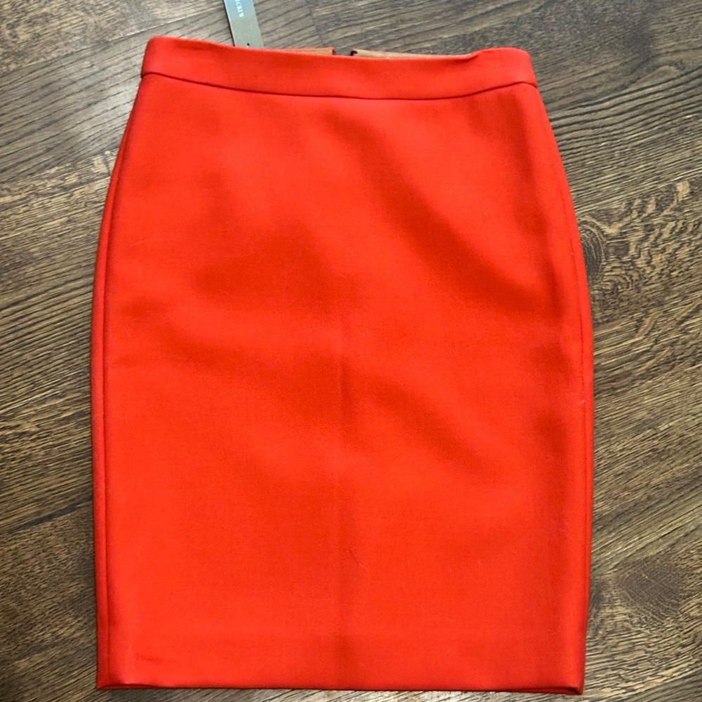 J. Crew Wool Red Pencil Skirt